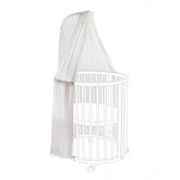 Stokke Sleepi Canopy by Pehr Grey, close-up fabric with pleated detail for elegant shading.