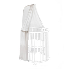Stokke Sleepi Canopy by Pehr Grey, close-up fabric with pleated detail for elegant shading.