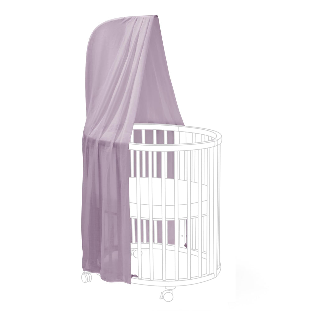 Stokke Sleepi Canopy V3 Lavender drape rod attachment for quick, secure setup.