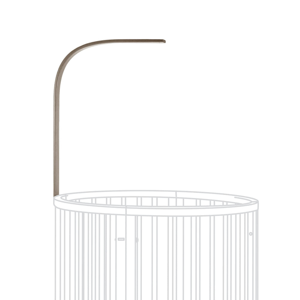 Stokke Sleepi Drape Rod hazy grey close-up in beech wood finish for nursery decor