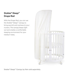 Stokke Sleepi Drape Rod solid beech wood emphasizes natural material for a warm nursery.