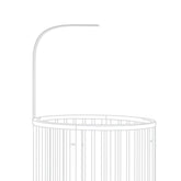 Stokke Sleepi Drape Rod white closeup highlighting smooth finish for crib decor.