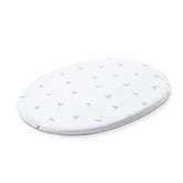 Stokke Sleepi Mini fitted sheet by Pehr in Stork pattern promotes gentle baby sleep.