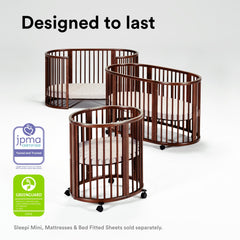 Stokke Sleepi Mini fitted sheet that's easily washable for busy nurseries