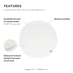 Stokke Sleepi Mini Protection Sheet V3 waterproof layer protecting the mattress from spills.