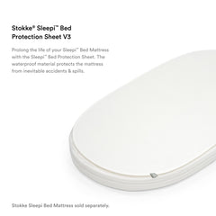 Stokke Sleepi Protection Sheet V3 white, close-up mesh detail, breathable design promotes airflow.