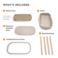 Stokke Snoozi Bassinet with breathable mesh promoting air flow.