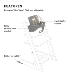 Stokke Tripp Trapp harness adjustment for growing baby security