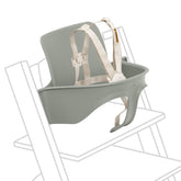 Stokke Tripp Trapp Baby Set 2 glacier green side view showing growth-ready seating.