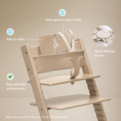Stokke Tripp Trapp Baby Set 2 harness notch detail enables easy strap threading.