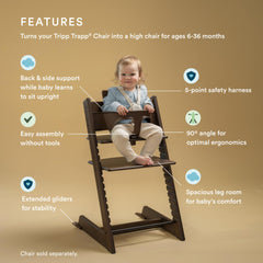 Stokke Tripp Trapp Baby Set 2 side view shows ergonomic seating for upright posture