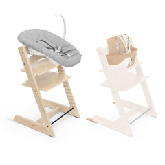 Stokke Tripp Trapp chair natural front view—ergonomic design for growing children.