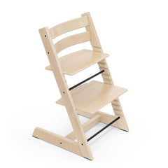 Stokke Tripp Trapp chair natural front view highlighting family-friendly design