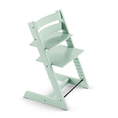 Stokke Tripp Trapp Soft Mint chair with warm wood finish supports growing children