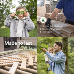 Stokke Tripp Trapp Fjord Blue durable beech wood construction.