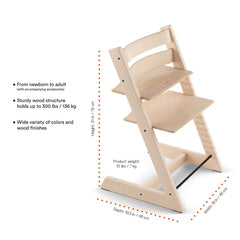 Stokke Tripp Trapp High Chair wood finish close-up highlighting natural grain and finish