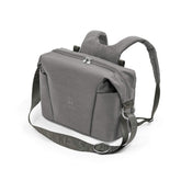 Stokke Xplory X changing bag attached to a stroller for easy on-the-go access.
