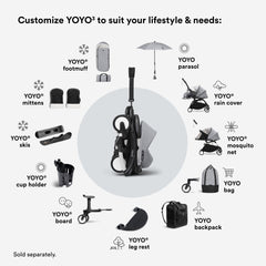 Stokke YOYO 0+ nylon fabric provides breathable protection against tiny insects