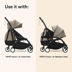 Stokke YOYO Bag Taupe ready for groceries and errands