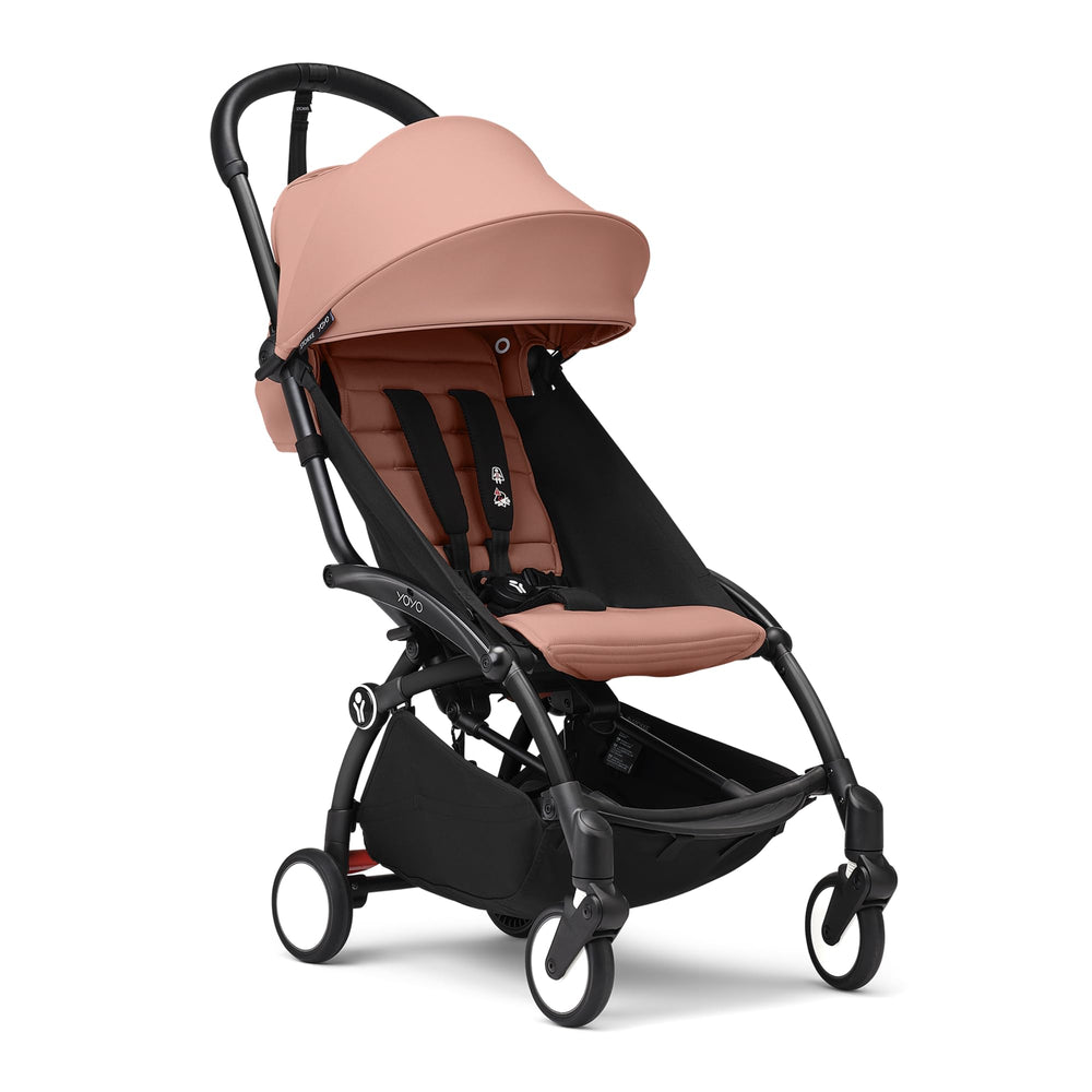 Stokke YOYO3 stroller frame in black, ideal for city-ready portability.