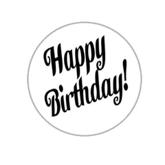 Stonehouse Happy Birthday stickers with self-adhesive backs for mess-free application.