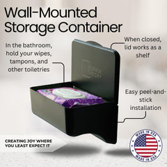 Top shelf of Storage Theory organizer holding small items during use