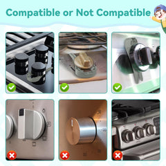 Stove Stoppaz heat-resistant knob locks closeup highlights durable material built for frequent use.