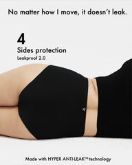 Strawberry Weeks LeakProof2 high waist fit emphasizing tummy support.