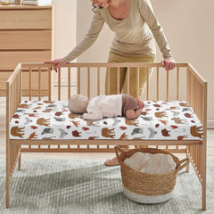 Streeyiu four-side elastic crib sheet stays in place through restless nights.