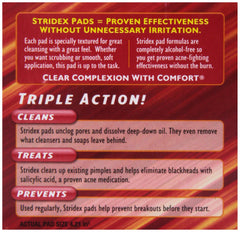 Close-up of Stridex Maximum Strength pad texture for skincare
