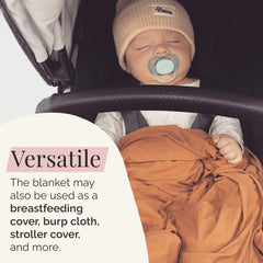 Stroller Society versatile baby blanket ready for cover, burp cloth, or stroller use