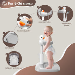 STUNLUX bath stand adjustable width for growing child.