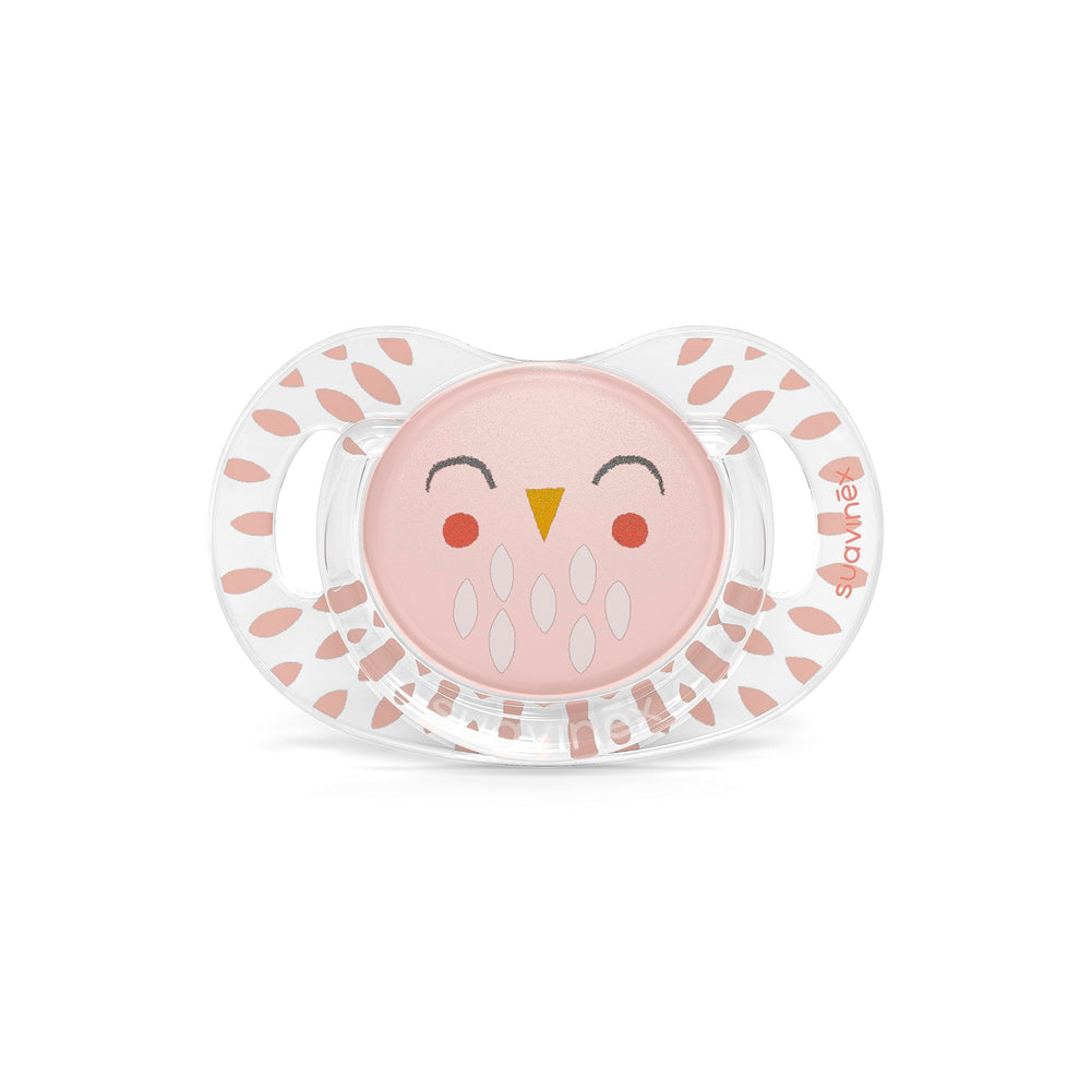 Suavinex Bonhomia SX PRO pacifier nipple demonstrating natural latch positioning.