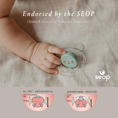 Ventilation holes on Suavinex Bonhomia SX Pro pacifier improve airflow.