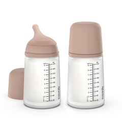 Suavinex Zero Zero bottle 2-pack with anti-colic design reduces air ingestion