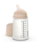 Suavinex Zero Zero anti-colic bottle outer view showing shape and handling