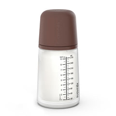Suavinex Zero Zero deep-tone bottle design aids grip during feeds.