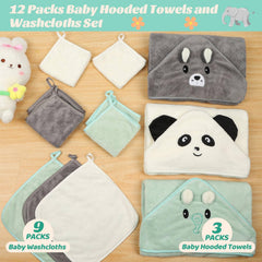 Sublaga hooded towel with gray bear for cozy bath time.