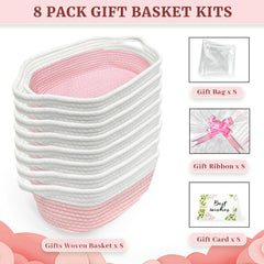 Succwoah cotton rope baskets with reinforced handles for durable everyday use.