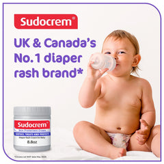 Sudocrem zinc-oxide barrier formula highlighting protective skin barrier.