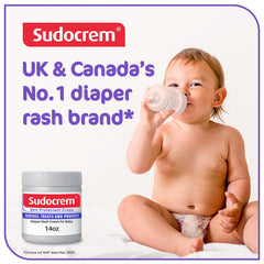 Close-up of Sudocrem zinc oxide cream texture for easy application