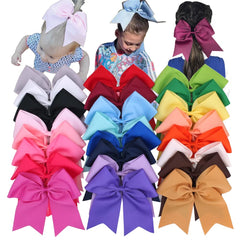 Sugarmelon 24-color cheer bow 8-inch main image with color variety and secure clip