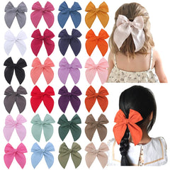 Sugarmelon 24-pack linen hair clips in vibrant colors for versatile outfits.