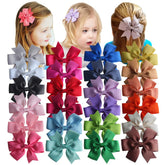 Sugarmelon 24-color boutique hair bow clip in pink keeps bangs neat for daily outfits.