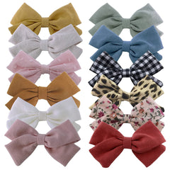 Sugarmelon linen bow classic clip secures baby hair easily for daily outfits.