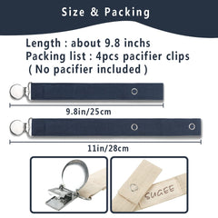 Sugee fabric pacifier strap in green attaches securely to pacifiers and teethers.