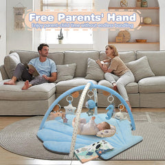 suihuooo large blue gym mat for floor play and development