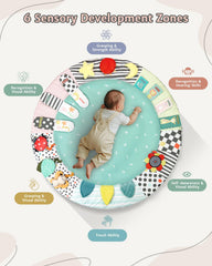 Suihuooo Baby Play Gym tummy-time area encourages movement and curiosity on a spacious mat.
