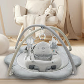 Suihuooo baby play mat gray, cozy surface for supervised tummy time and exploration.