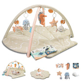 Suihuooo baby play mat oversize shell provides a spacious space for exploratory moves